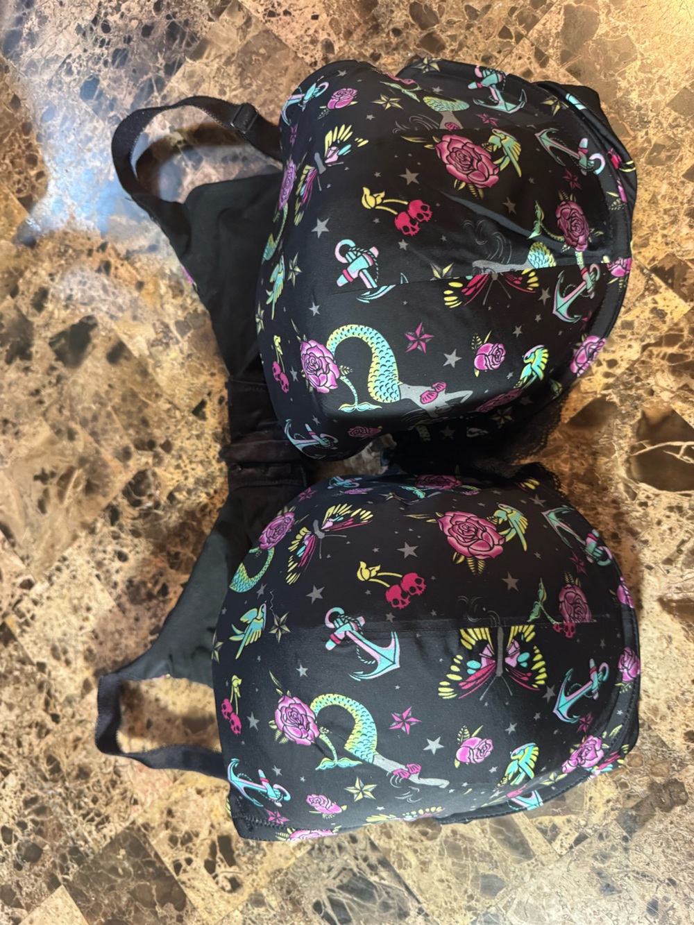 Torrid padded bra 42D mermaids anchors flowers